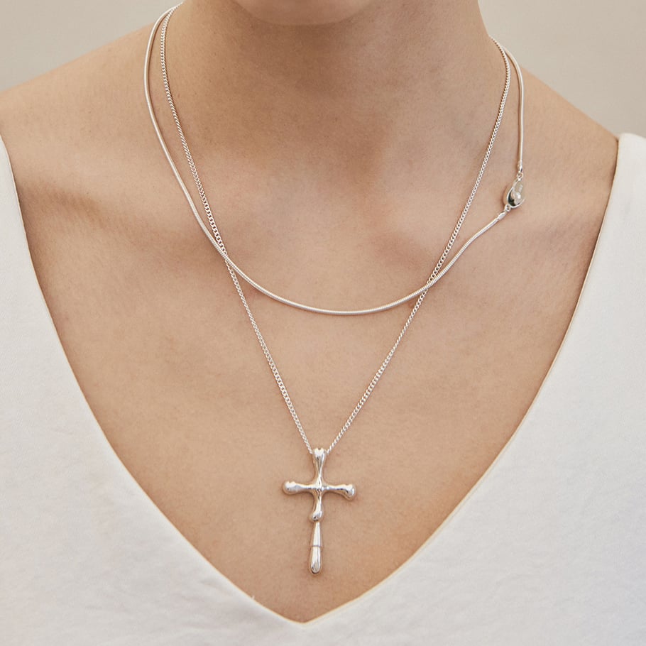 1 Piece Simple Series Europe and America Cross Stainless Steel 18K Gold Plated Women Pendant Necklaces Picture4