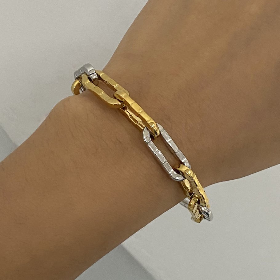1 Piece Simple Series Europe and America line Stainless Steel 18K Gold Plated Women Chain Bracelets Picture7