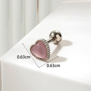 1 Paar Simple Series Klassische Herz Titan Stahl Kein Beschichtungsmaterial Zirkon Damen Ohrstecker h5 Bild7