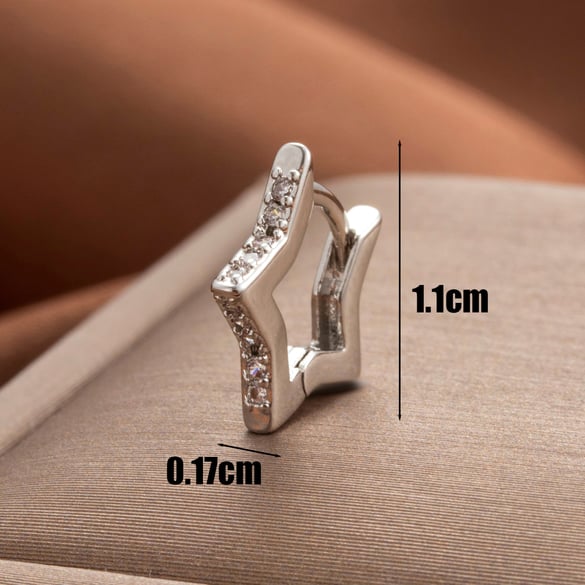 1 paio di orecchini a bottone da donna in zircone con materiale di placcatura in rame geometrico classico semplice