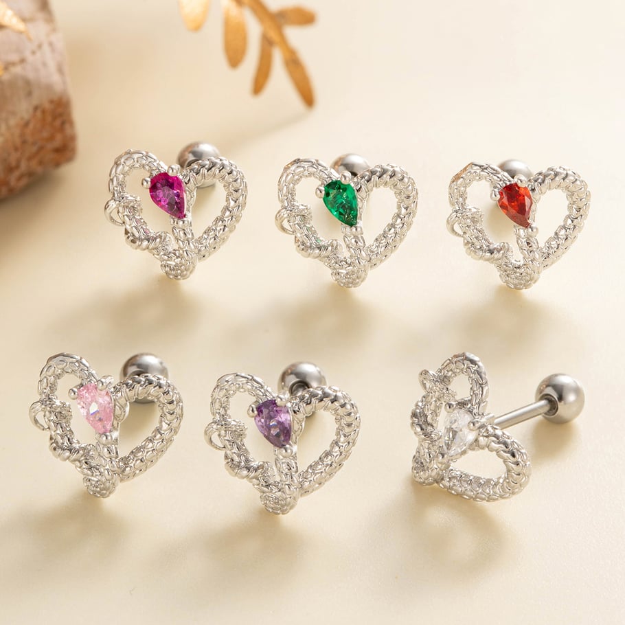 1 Pair Simple Series Classic Animal Titanium Steel No Plating Material Zircon Women Stud Earrings Picture3