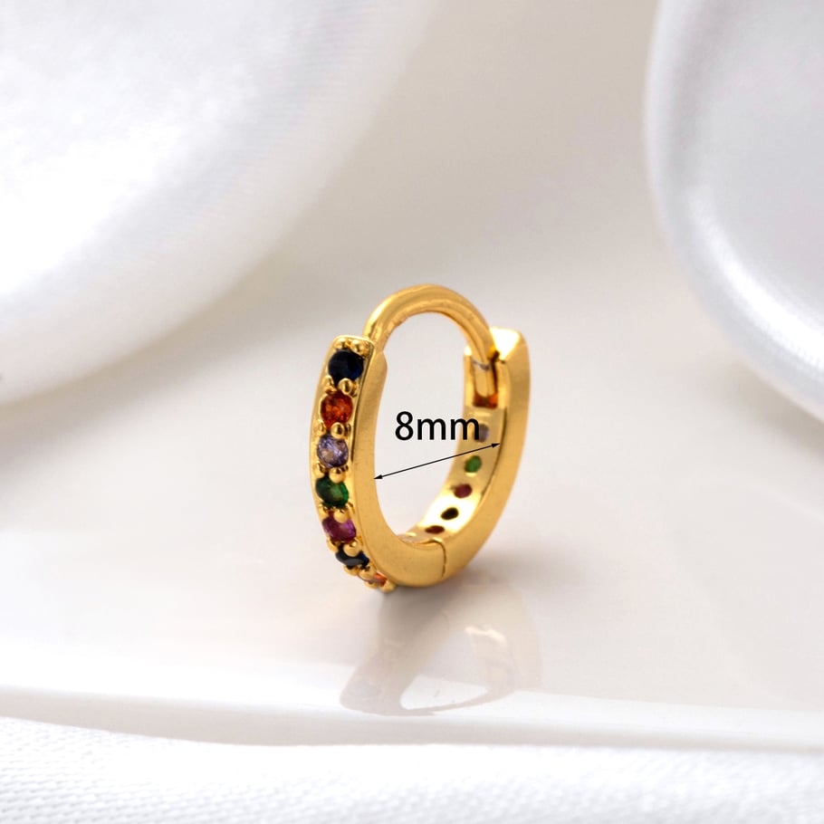 1 Piece Simple Series Simple Flower Copper No Plating Material Zircon Women Stud Earrings h5Picture7