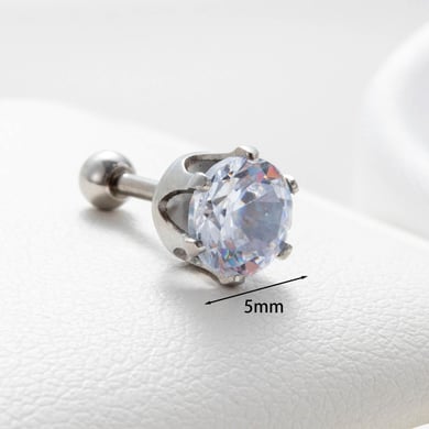 1 Pair Simple Series Simple Geometric Titanium Steel No Plating Material Zircon Women Stud Earrings h5 Picture5