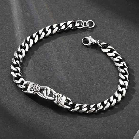 1 Paar Herrenarmbänder aus Edelstahl im Retro-Stil der Simple Series mit geometrischem Muster 2