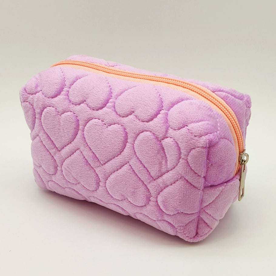 1 par de bolsos de poliéster para mujer con diseño de corazón, serie simple Imagen4