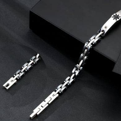 1 Paar einfache geometrische Edelstahl-Herrenarmbänder der Simple-Serie h5 Bild5