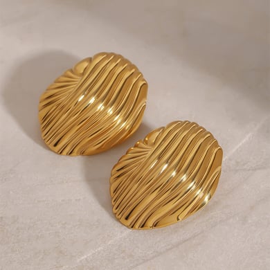 1 Pair Simple Series Casual Geometric Stainless Steel 18K Gold Plated Women Stud Earrings h5 Picture4