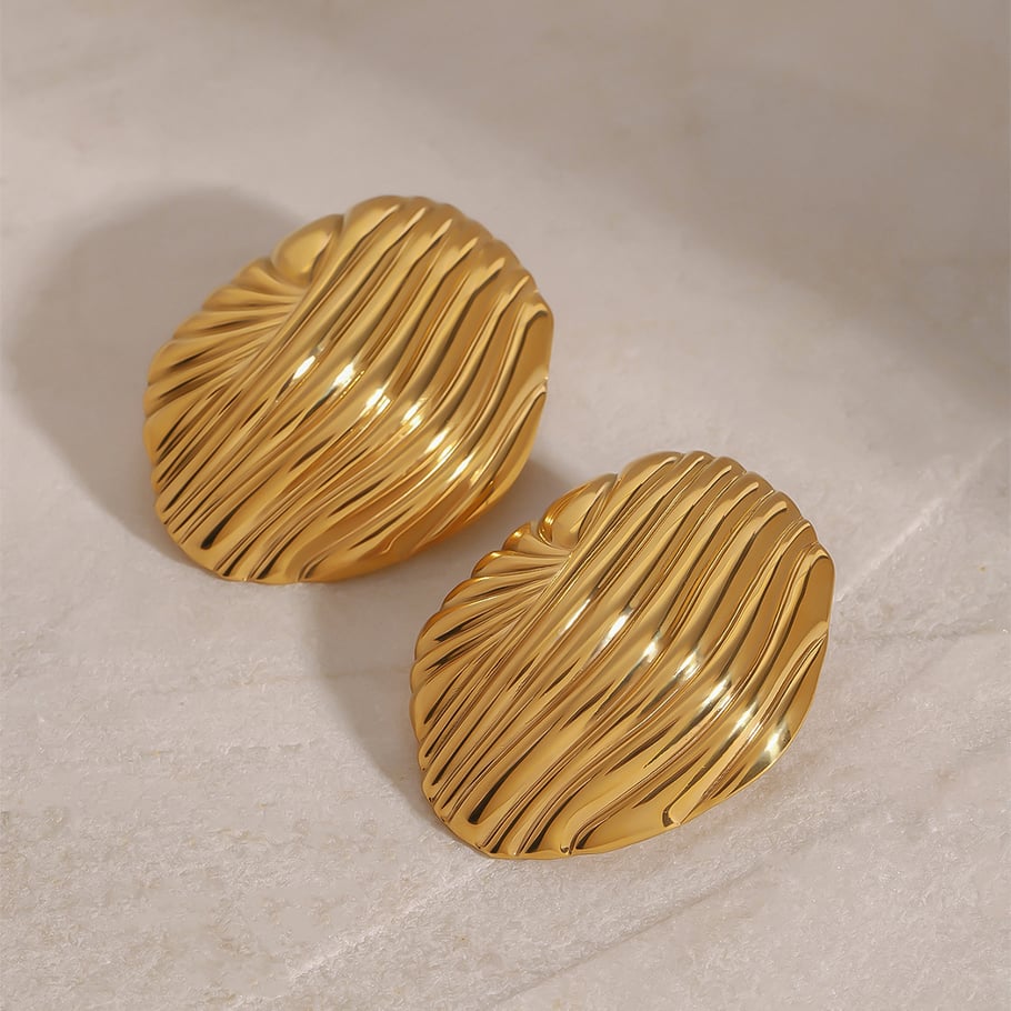 1 Pair Simple Series Casual Geometric Stainless Steel 18K Gold Plated Women Stud Earrings Picture4