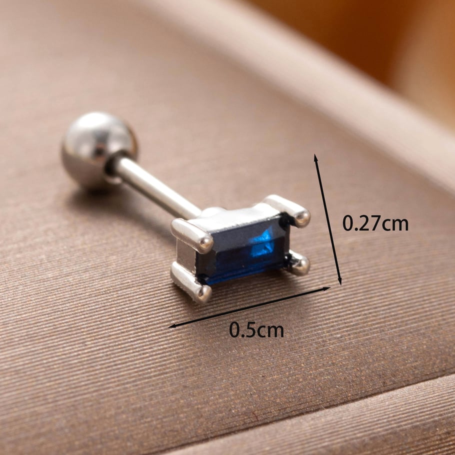 1 Paar Simple Series Klassische geometrische Titanstahl ohne Beschichtungsmaterial Zirkon Damen Ohrstecker Bild3