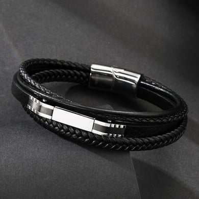 1 Paar Simple Series Retro Geometrische Lederarmbänder für Herren h5 Bild4