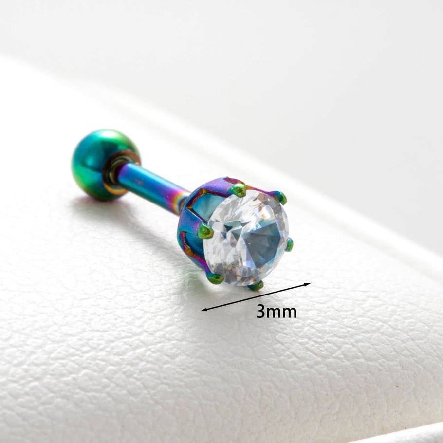 1 Pair Simple Series Classic Geometric Titanium Steel No Plating Material Zircon Women Stud Earrings Picture3