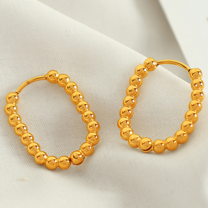 1 Pair Simple Series Classic Geometric Stainless Steel 18K Gold Plated Women Hoop Earrings Picture6