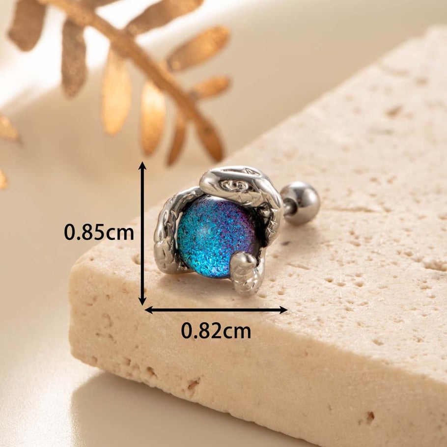 1 Pair Simple Series Classic Animal Titanium Steel No Plating Material Zircon Women Stud Earrings Picture6