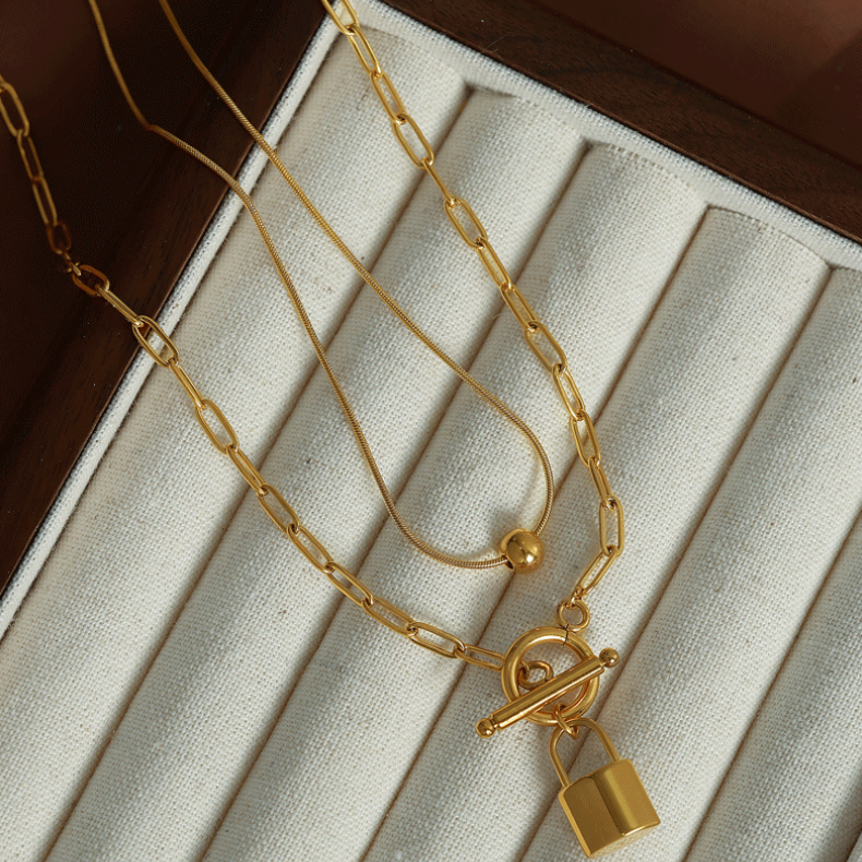 1 Piece Simple Series Simple Geometric Stainless Steel 18K Gold Plated Women Layered Necklaces Picture6