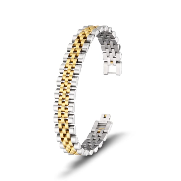 1 Pair Simple Series Classic Geometric Stainless Steel Men's Bracelets 2