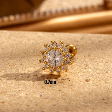 1 Pair Simple Series Classic Flower Copper No Plating Material Zircon Women Stud Earrings h5 Picture6