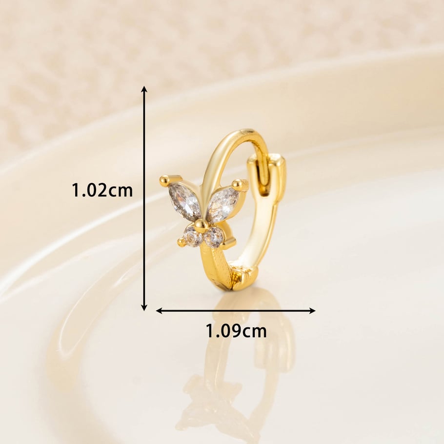 1 Paar Simple Series Klassische Tierkupfer-Ohrringe ohne Beschichtungsmaterial Zirkon Damen Creolen Bild8