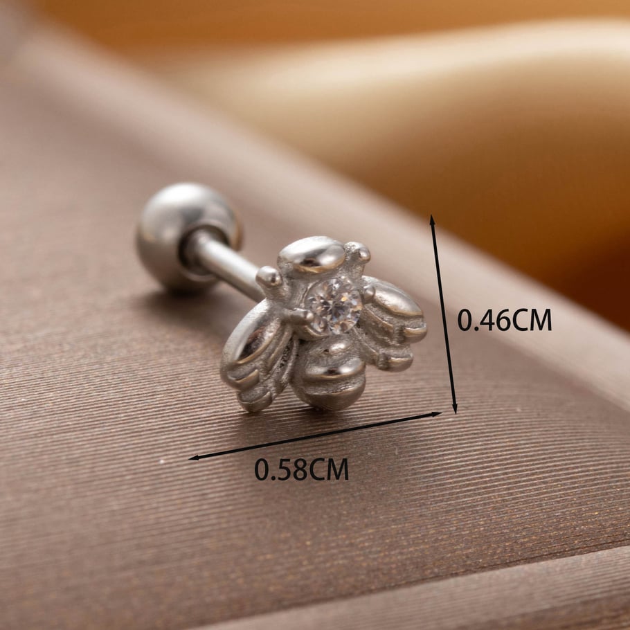1 Pair Simple Series Simple Geometric Titanium Steel No Plating Material Zircon Women Stud Earrings Picture4