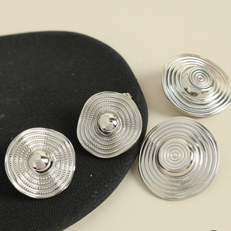 1 Pair Simple Series Retro Geometric Stainless Steel 18K Gold Plated Women Stud Earrings Picture7