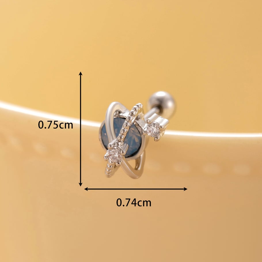 1 Pair Simple Series Classic Geometric Titanium Steel No Plating Material Zircon Women Stud Earrings Picture6