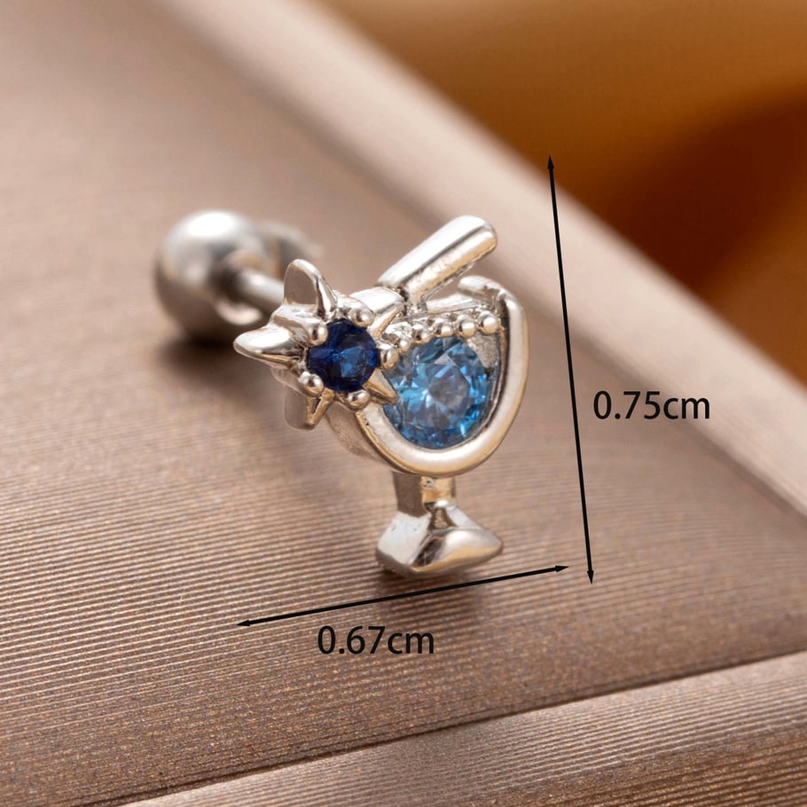 1 Pair Simple Series Simple Heart Titanium Steel No Plating Material Zircon Women Stud Earrings Picture5