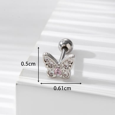 1 Pair Simple Series Classic Heart Titanium Steel No Plating Material Zircon Women Stud Earrings h5 Picture11