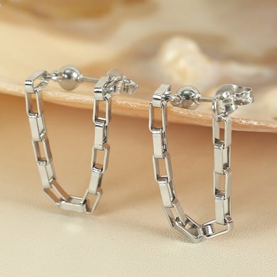 1 Pair Simple Series Simple Tassel Stainless Steel 18K Gold Plated Women Drop Earrings h5 Picture7