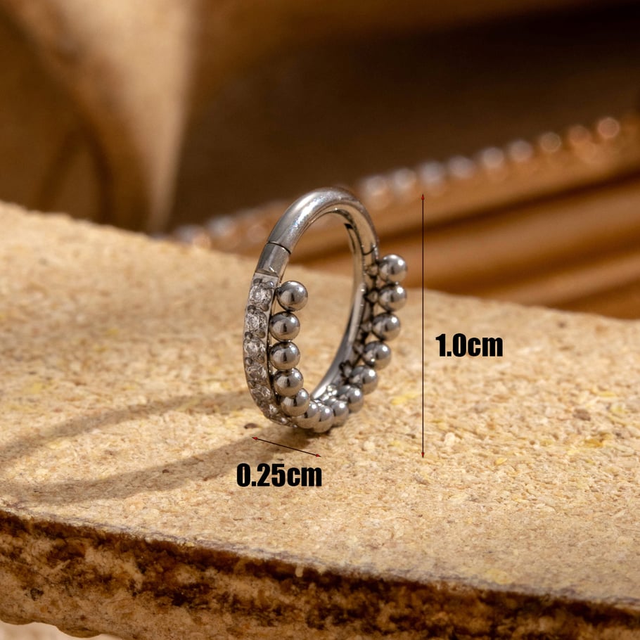 1 paire de boucles d&#39;oreilles à tige géométriques simples en acier titane sans placage, zircone cubique, pour femmes Image5