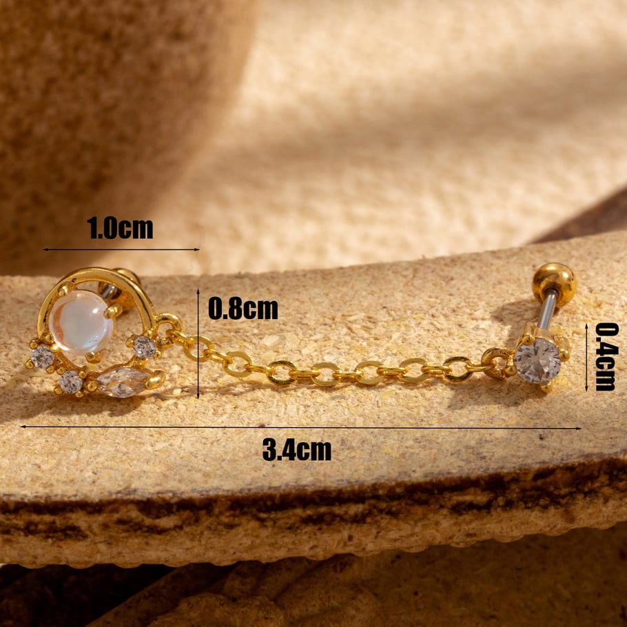 1 Pair Simple Series Classic Flower Titanium Steel No Plating Material Zircon Women Stud Earrings Picture4