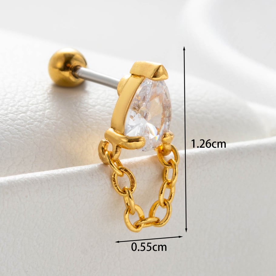 1 Pair Simple Series Simple Animal Titanium Steel No Plating Material Zircon Women Stud Earrings Picture3