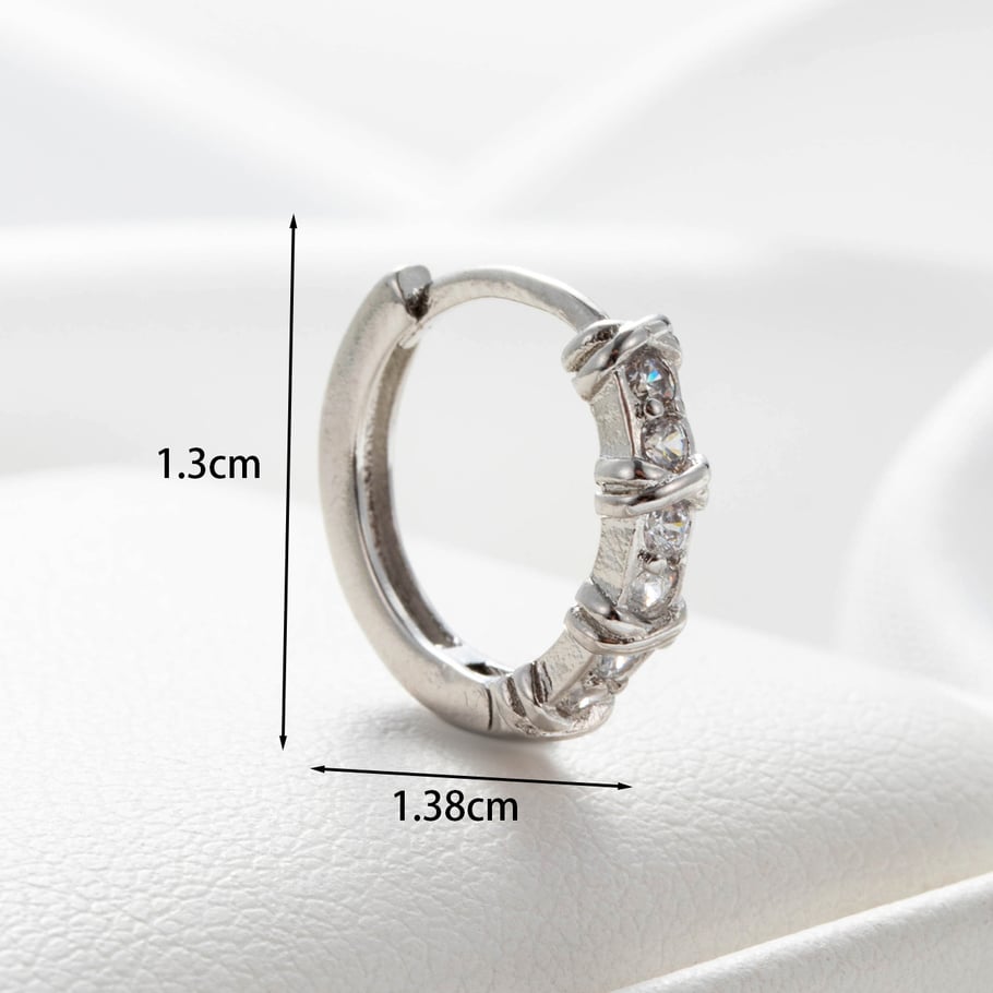 1 Paar einfache Serie einfache geometrische Kupfer keine Beschichtung Material Zirkon Frauen Ohrstecker Bild3