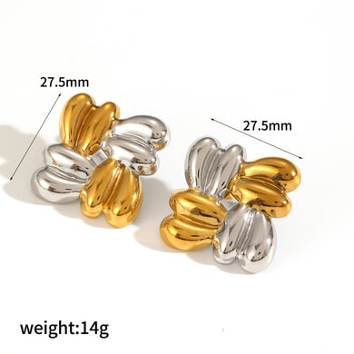 1 Paar Ohrstecker im geometrischen Stil der Classic-Serie aus Edelstahl mit 18 Karat Vergoldung für Damen h5 Bild6