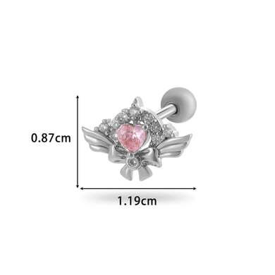 1 Pair Simple Series Classic Heart Titanium Steel No Plating Material Zircon Women Stud Earrings h5 Picture8