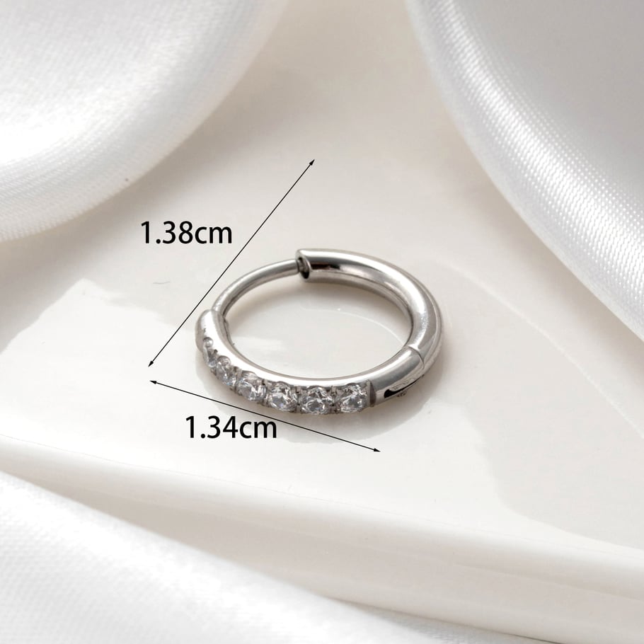 1 Paar Simple Series Klassische geometrische Titanstahl ohne Beschichtungsmaterial Zirkon Damen Ohrstecker Bild4