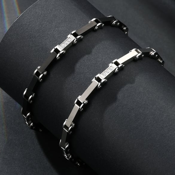 1 Pair Simple Series Simple Geometric Stainless Steel Men's Bracelets