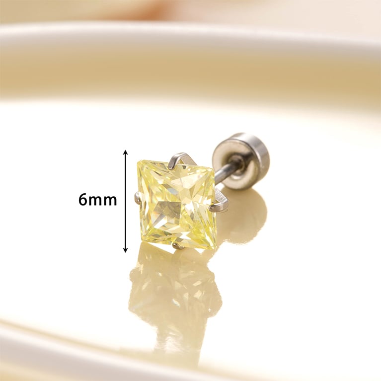 1 Pair Simple Series Simple Geometric Titanium Steel No Plating Material Zircon Women Stud Earrings Picture9