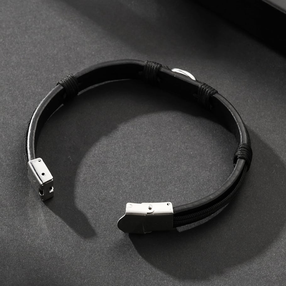 1 Paar einfache Serie lässige geometrische Lederarmbänder für Herren Bild5