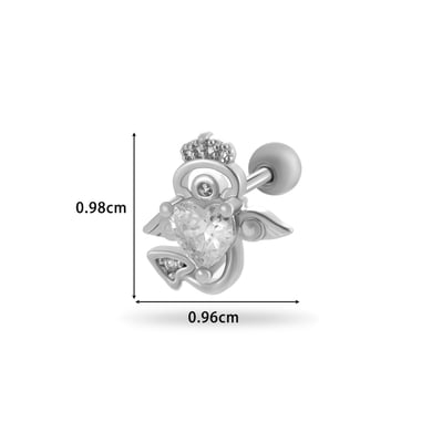 1 Pair Simple Series Classic Heart Titanium Steel No Plating Material Zircon Women Stud Earrings h5 Picture6