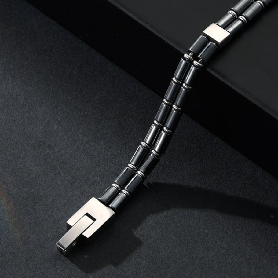 1 Paar einfache geometrische Edelstahl-Herrenarmbänder der Simple-Serie Bild6