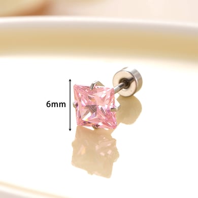 1 Pair Simple Series Simple Geometric Titanium Steel No Plating Material Zircon Women Stud Earrings h5 Picture5