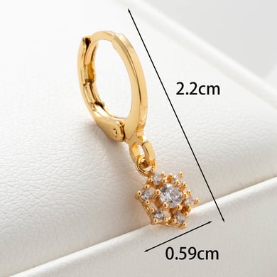 1 Paar Simple Series Simple Flower Kupfer Kein Beschichtungsmaterial Zirkon Damen Ohrstecker h5 Bild5