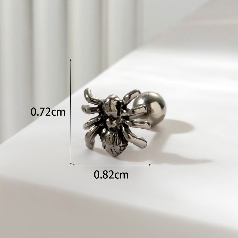 1 Paar Simple Series Klassischer Totenkopf Titanstahl Kein Beschichtungsmaterial Damen Ohrstecker Bild5