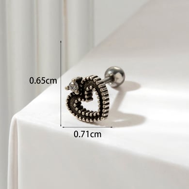 1 Paar Simple Series Klassische Herz Titan Stahl Kein Beschichtungsmaterial Zirkon Damen Ohrstecker h5 Bild5