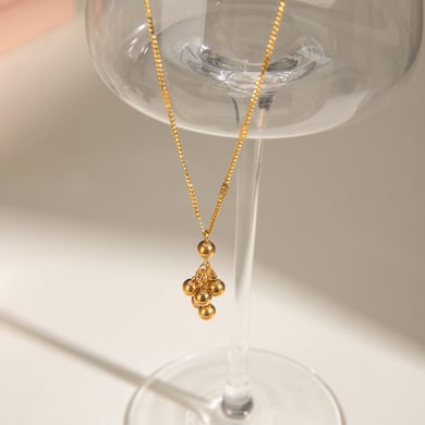 1 pezzo semplice serie giornaliera rotonda in acciaio inossidabile placcato oro 18K collane con ciondolo da donna h5 Immagine5