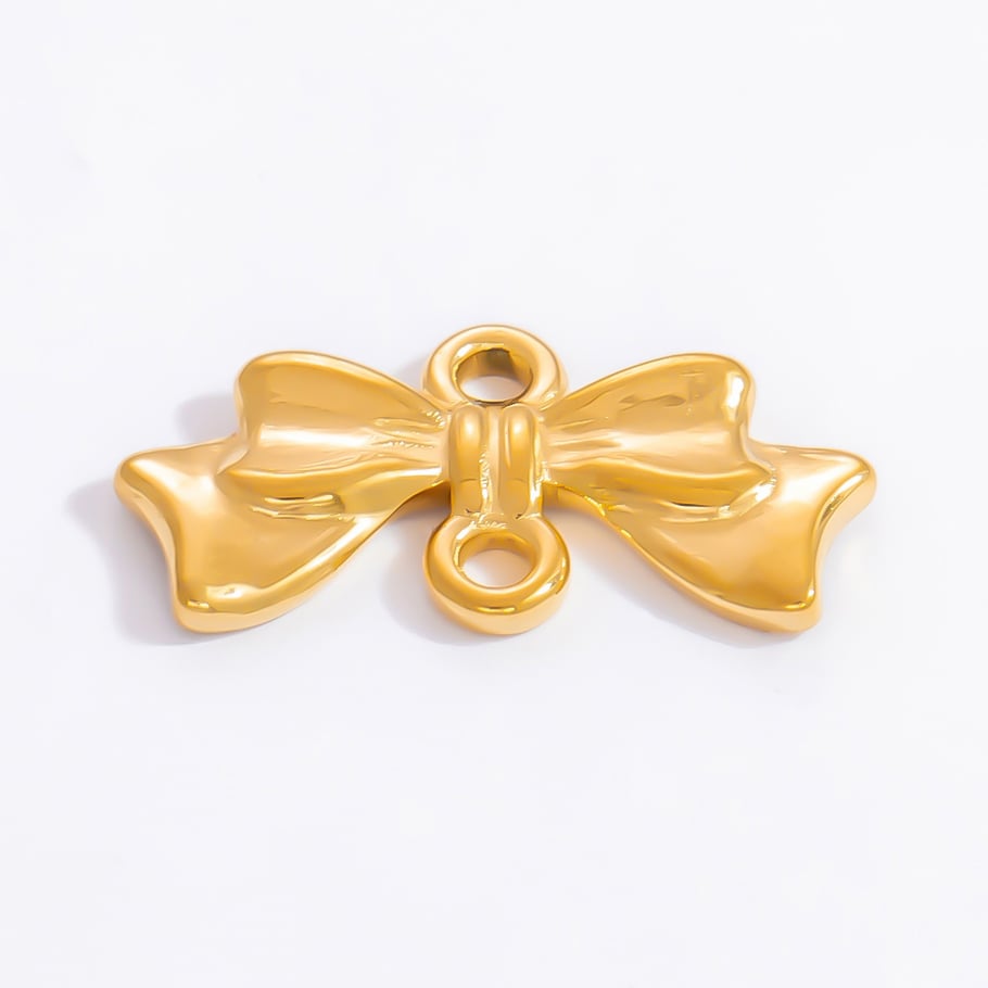 1 Paar Simple Series Sweet Bow Knot Edelstahl 18 Karat vergoldete Damenanhänger Bild8