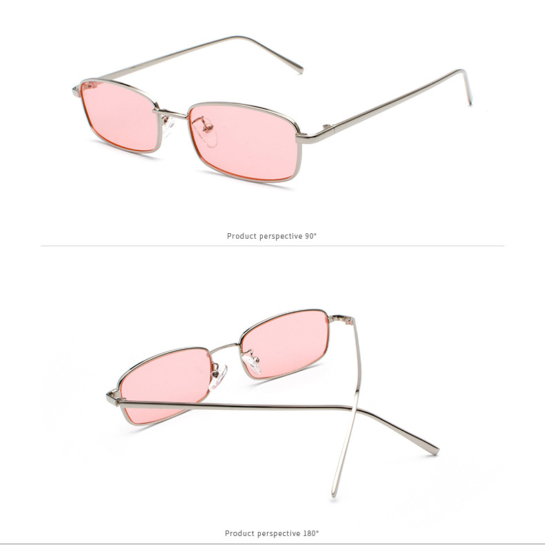 1 pair of fashionable and sweet solid - colored metal - spliced women's sunglasses Picture6