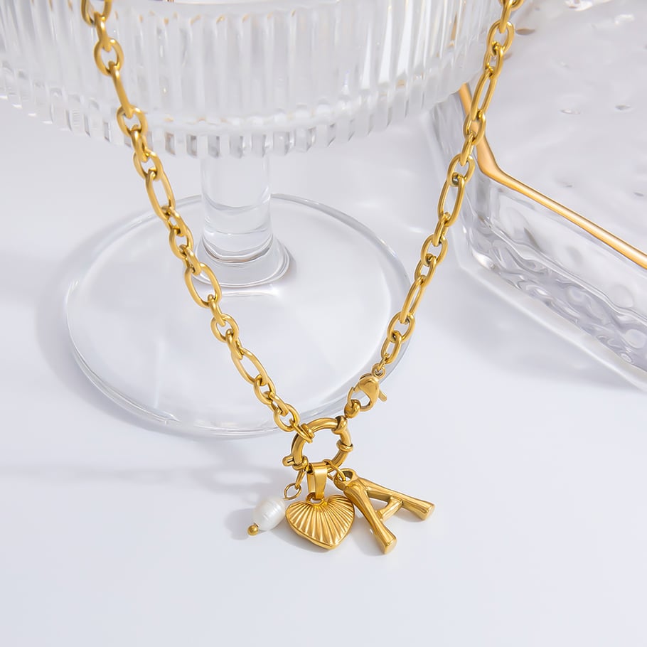 1 Piece Romantic Series Retro Heart Stainless Steel 18K Gold Color Plated Rhinestone Women's Pendant Necklaces Picture6