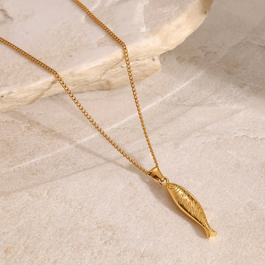 Collar con colgante de acero inoxidable chapado en oro de 18 quilates para mujer, serie clásica de Europa y América, 1 unidad Imagen10