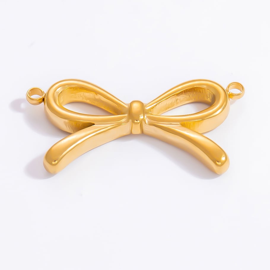 1 Paar Simple Series Sweet Bow Knot Edelstahl 18 Karat vergoldete Damenanhänger Bild6