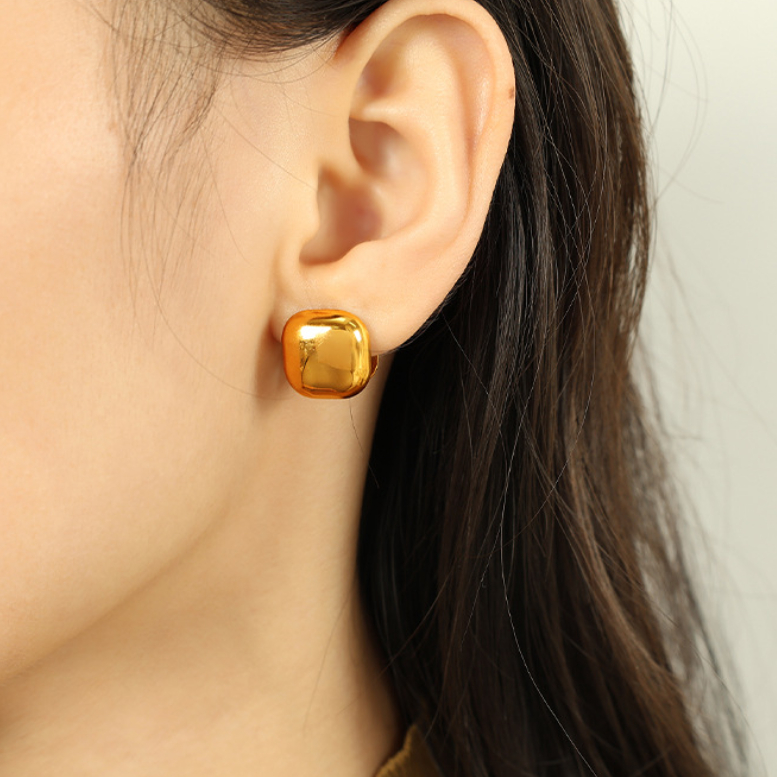 1 pair simple series simple heart stainless steel gold plated women clip-on earrings h5Picture6